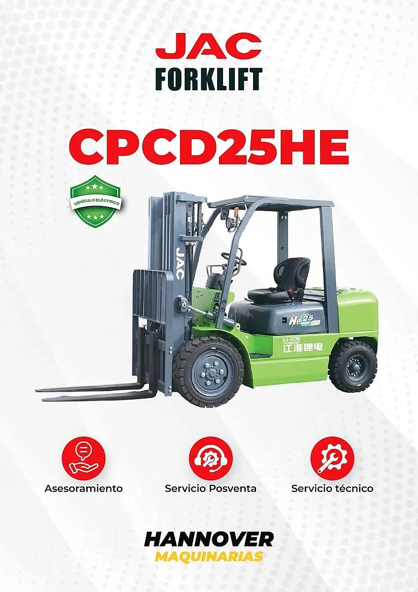 Autoelevador JAC 25 HE TT Eléctrico Batería de Litio