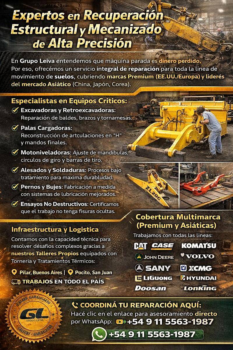 Reparación Anclajes de Pernos y Bujes para Palas Cargadoras