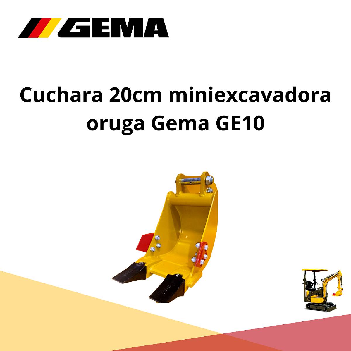 Accesorio para Miniexcavadora Gema GE10 con Cuchara de 20mm
