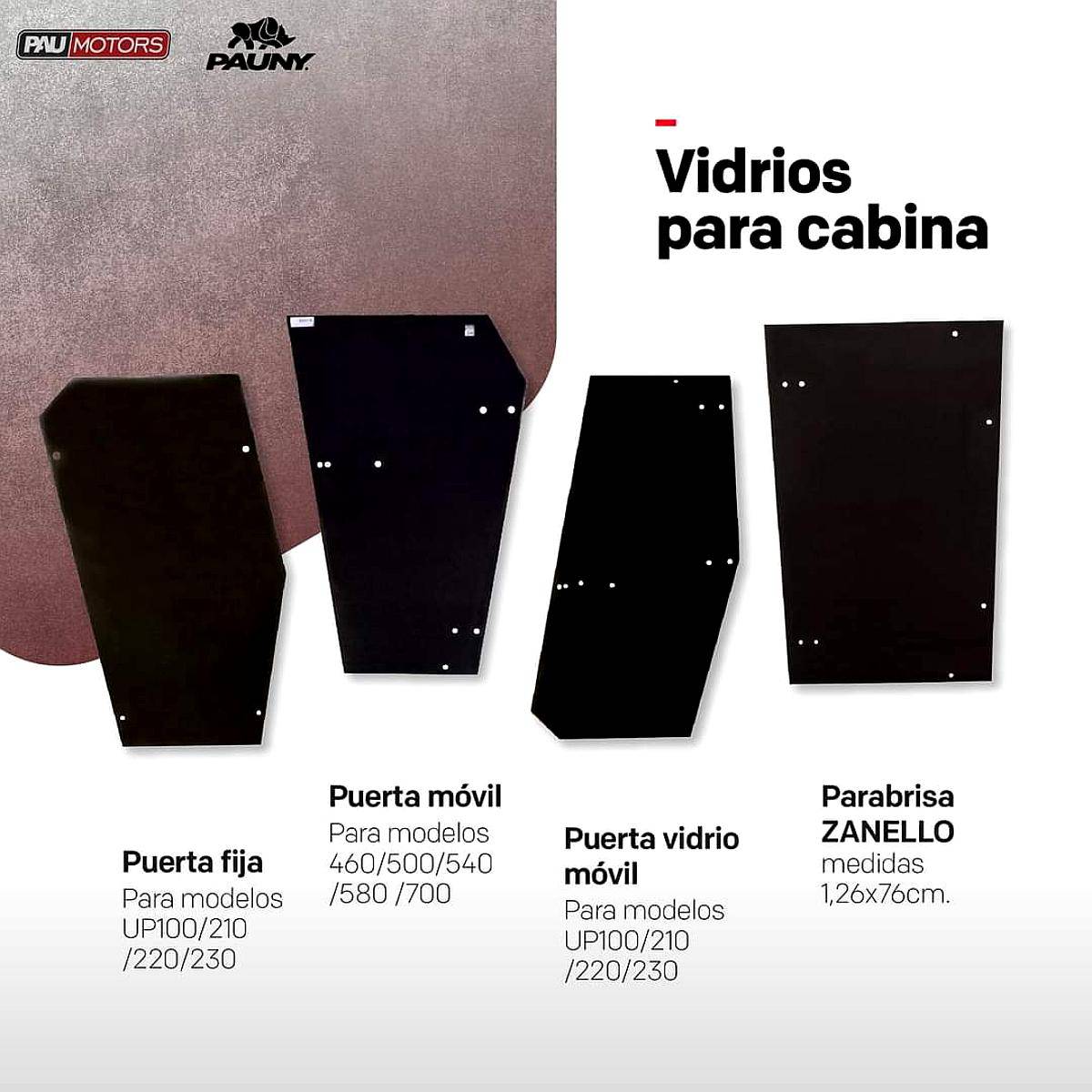Vidrios para Cabina Zanello Pauny