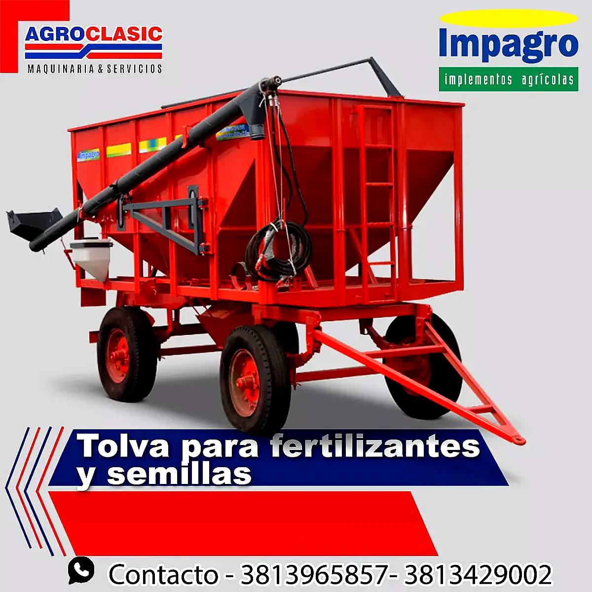 Acoplado Tolva Impagro para Fetilizantes y Semillas