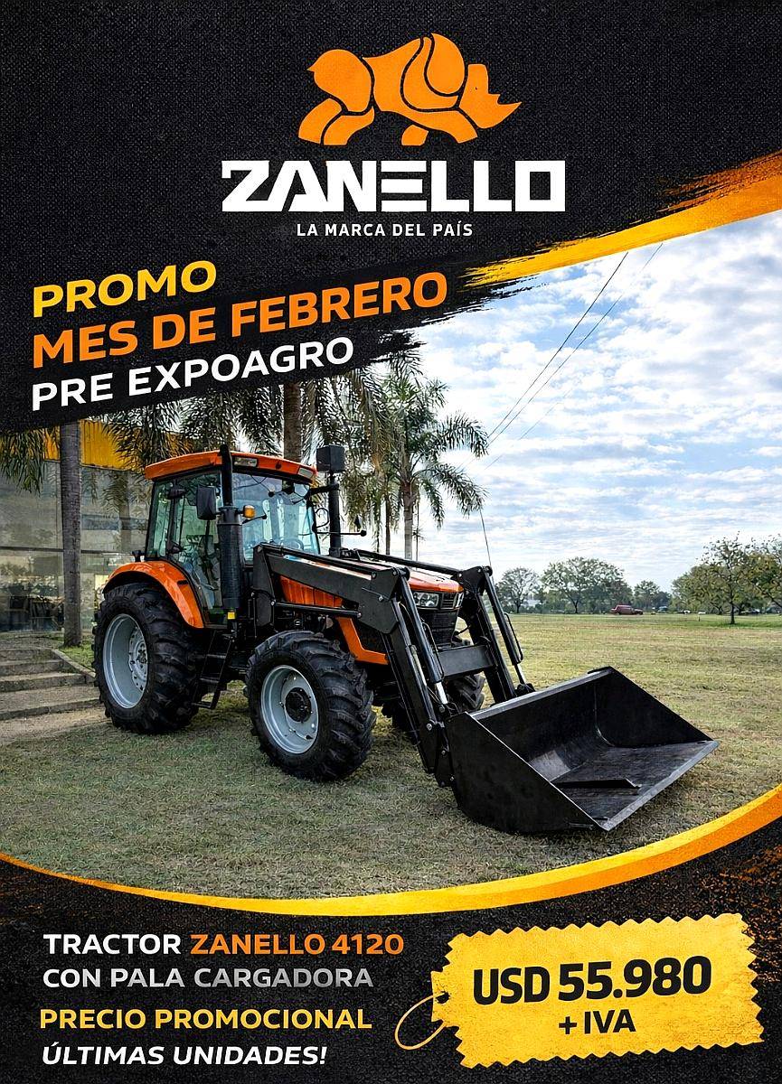 Tractor Zanello 4.120 con Pala Cargadora Frontal.