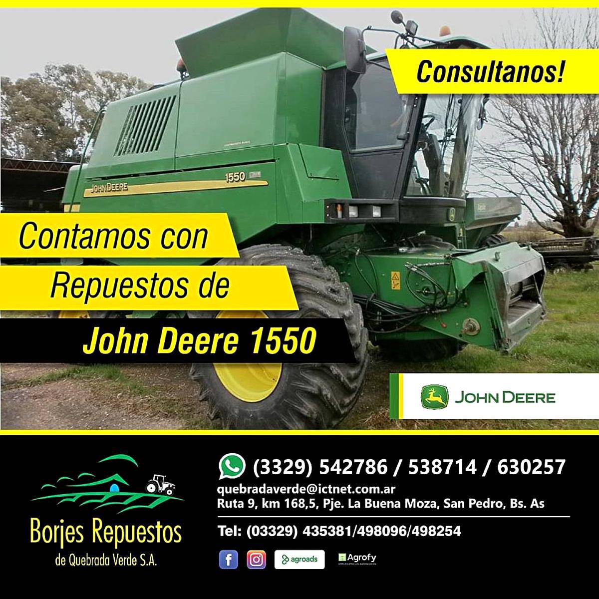 Repuestos Originales de John Deere 1550