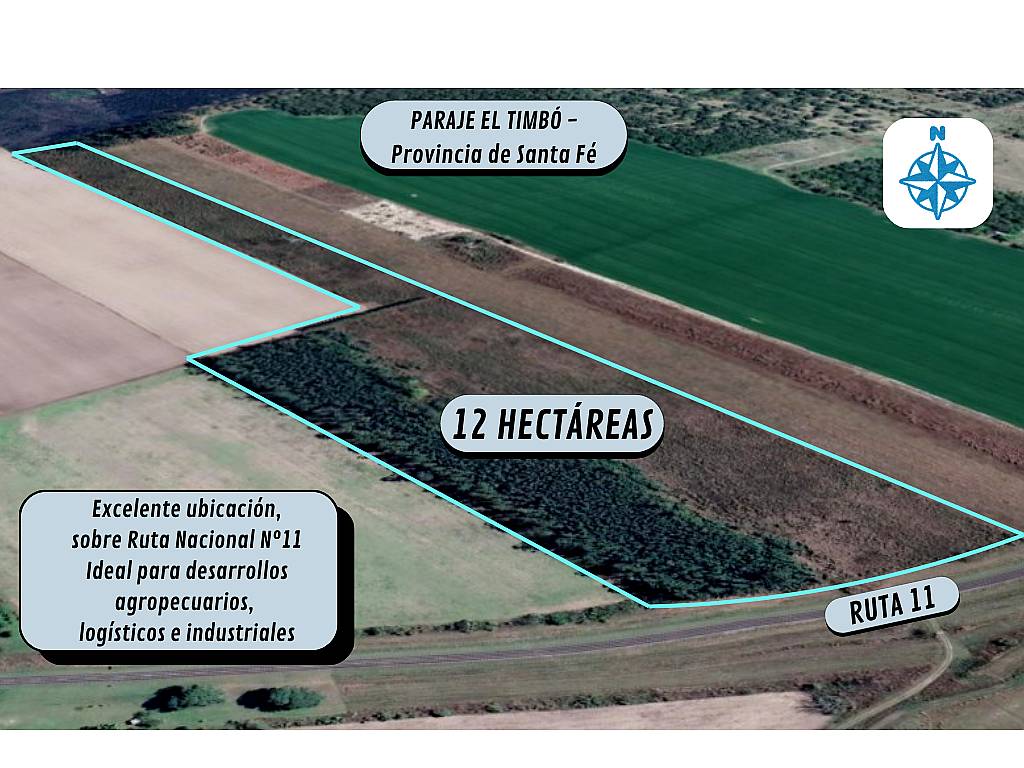 Arrendamiento Rural 12 Has S/ruta 11 Paraje el Timbó(sta FE)