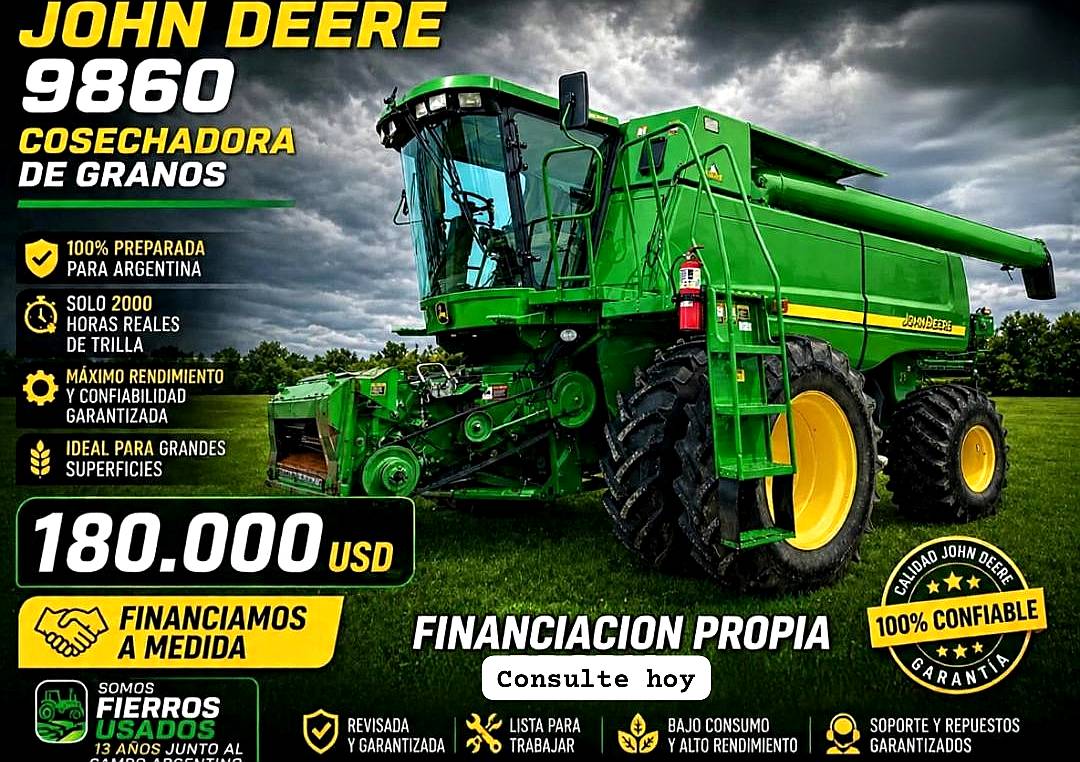 🚀👌🏻 John Deere 9860, Solo 2000hs Rotor, Americana