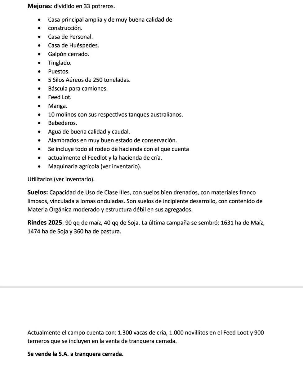 Inmobiliaria Pousa Vende 4500 Has Mixtas (zona Río Cuarto)