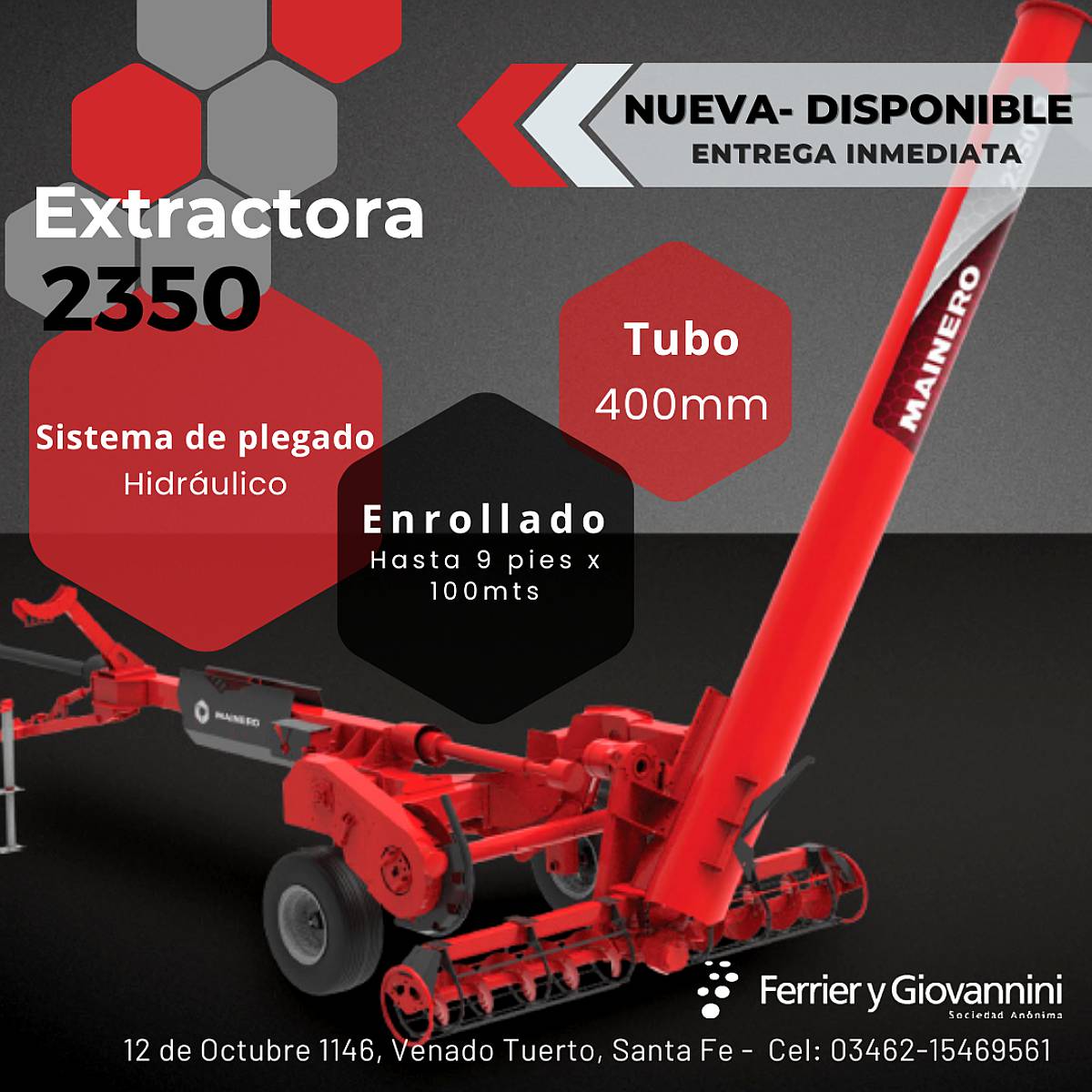 Extractor de Granos Mainero Nueva 2350 . Disponible