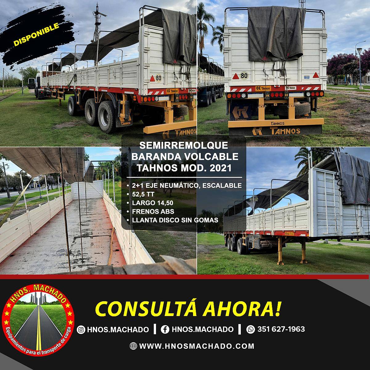 Semirremolque Baranda Volcable Tahnos 2+1 – Mod. 2021
