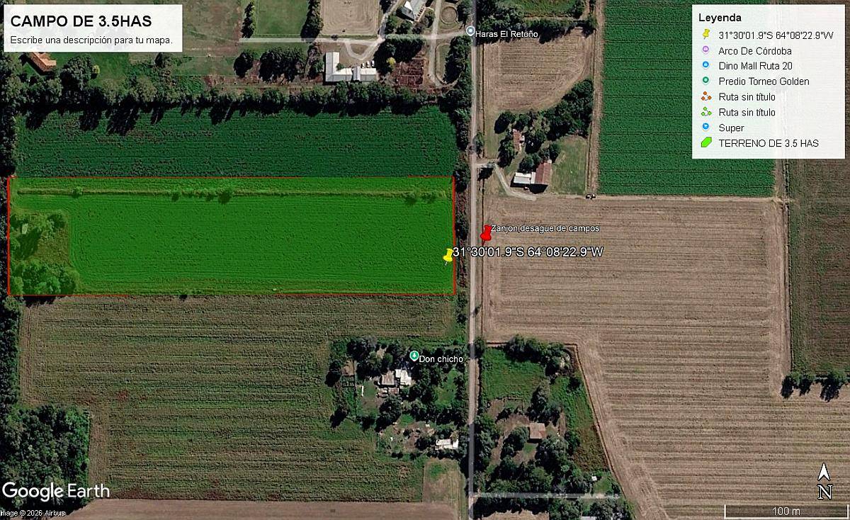 Campo de 3.5 Has. - Zona Aeroclub Villa Coronel Olmedo)