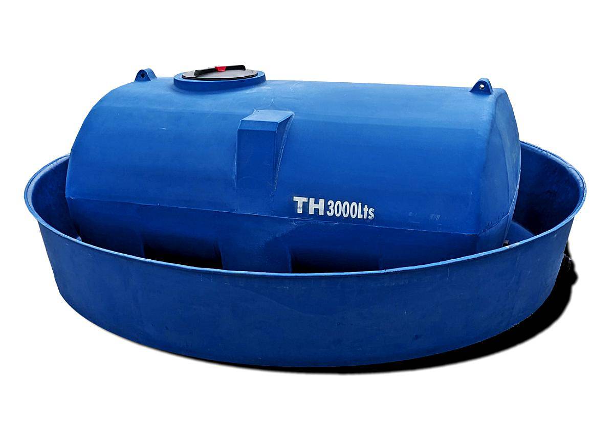 Tanque Plástico 3.000 Litros con Batea Antiderrame