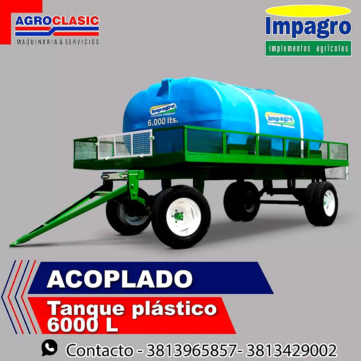 Acoplado Tanque Plastico Impagro 6000 L