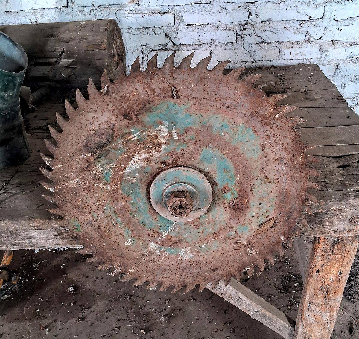 Sierra Circular de 50 cm Diametro con Eje y Polea para Motor