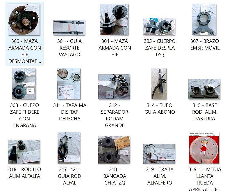 Repuestos Semb. Apache 9000-9900. Nuevos. Mitad de Precio.