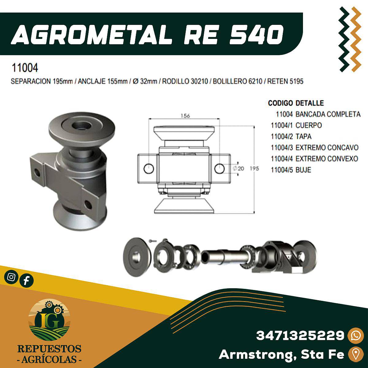 Caja de Rastra Agrometal RE 540