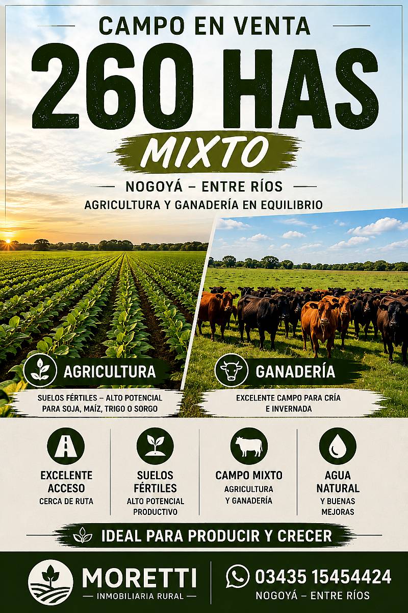 260 Has Campo Mixto Nogoya Entre Rios