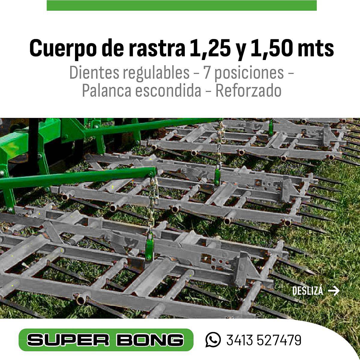 Cuerpos de Rastra de 30 Dientes 1,50mts Regulables