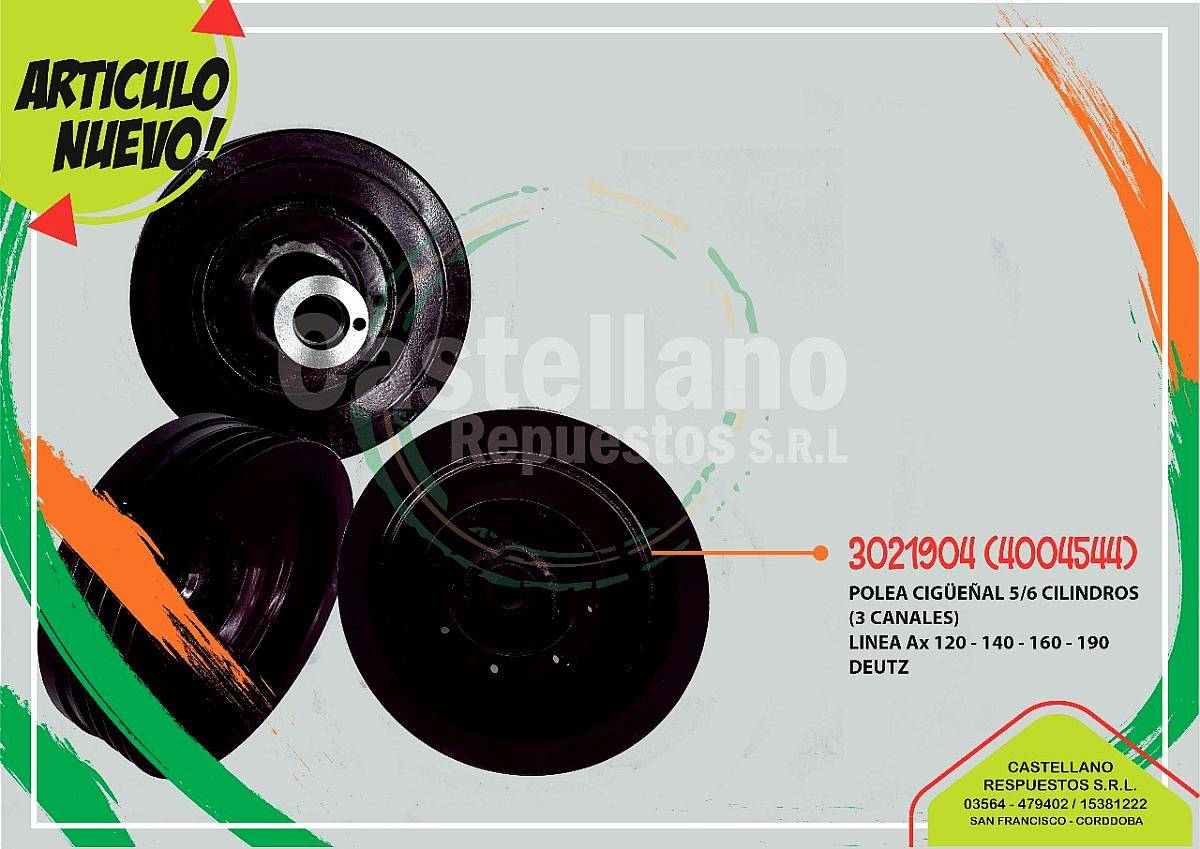 Polea Cigueñal 5-6 Cilindros (3 Canales)
