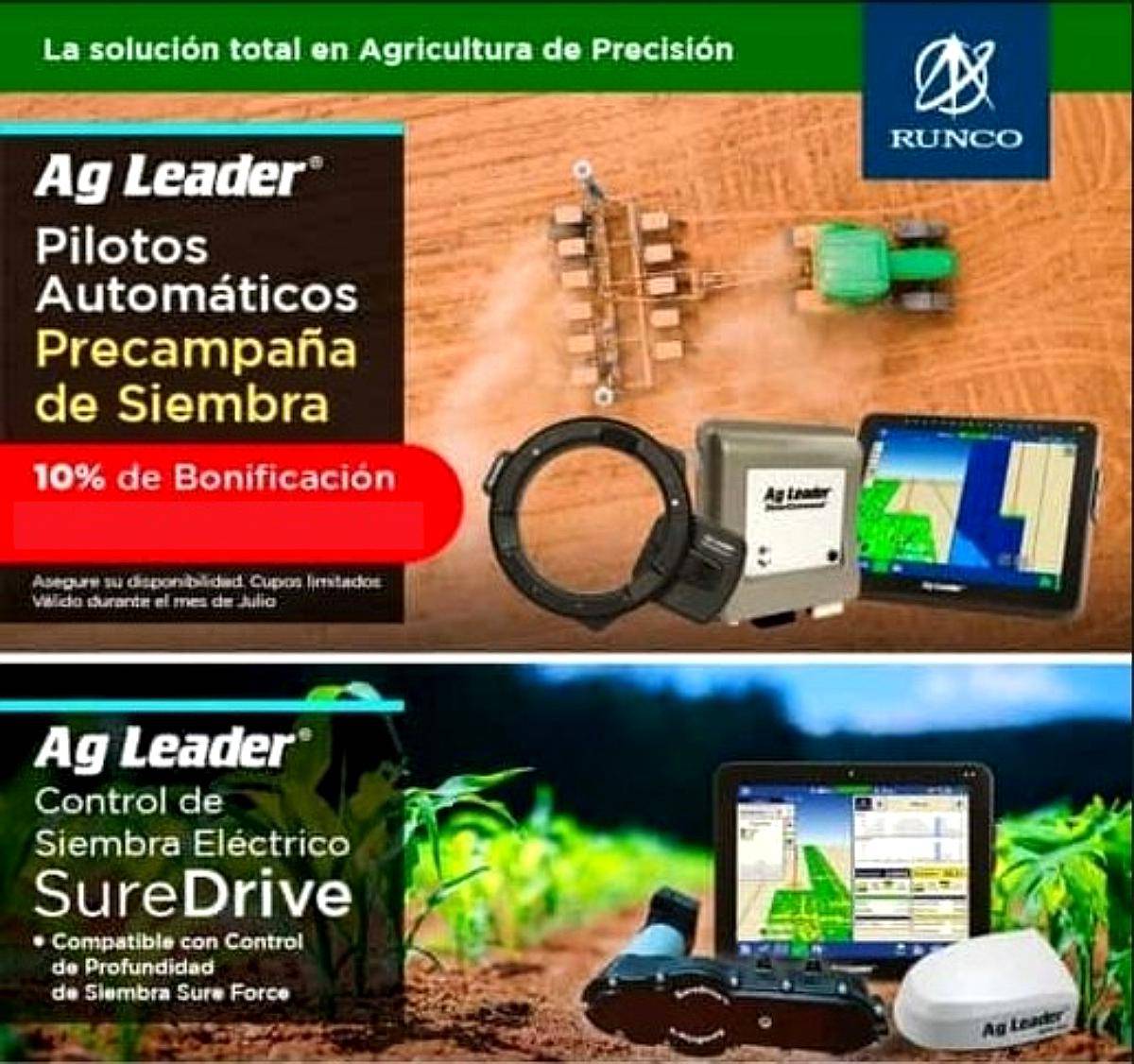 Motores de Siembra AG Leader. Origen Americano