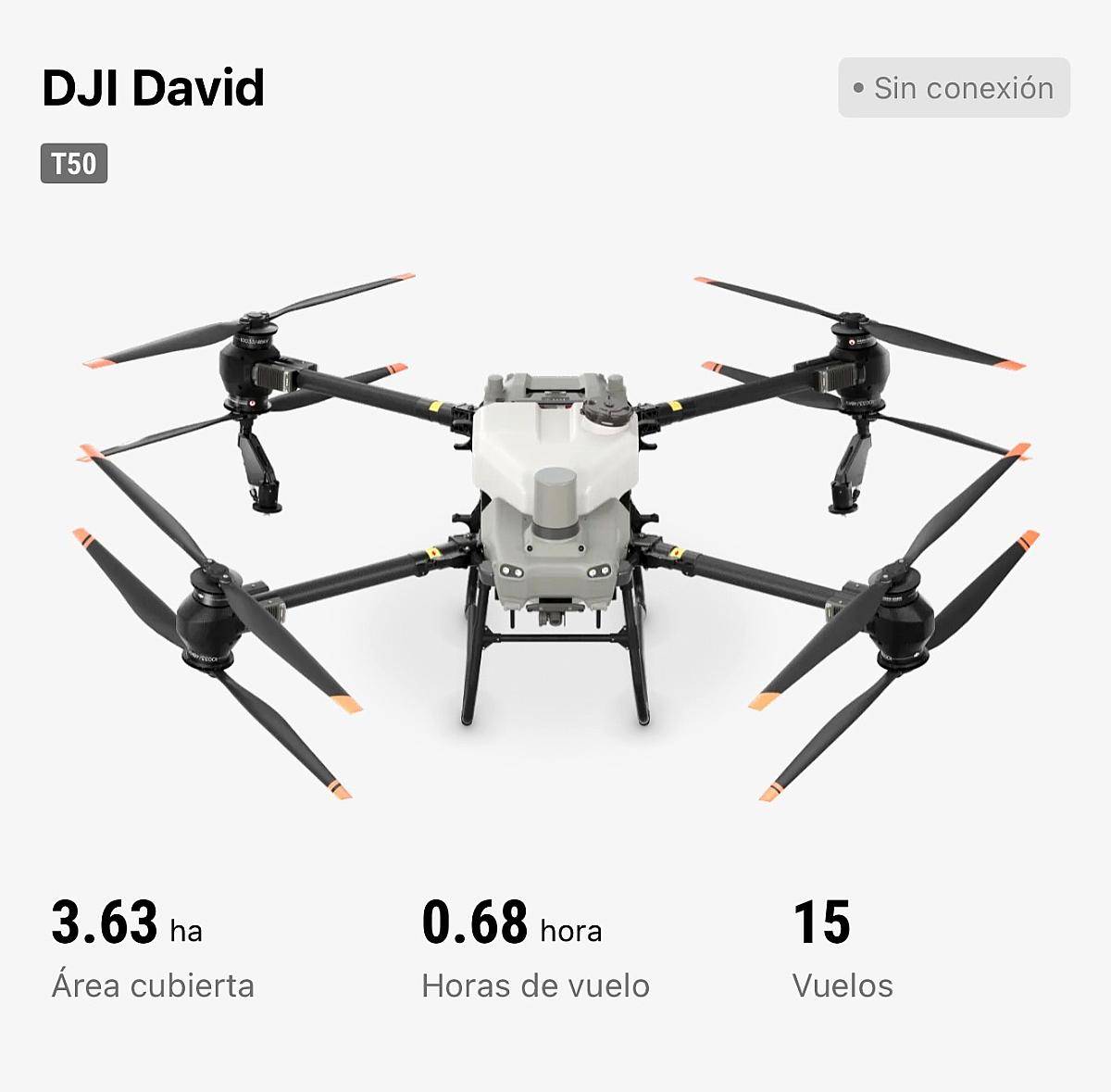Drone DJI Agras T50 con Poco USO