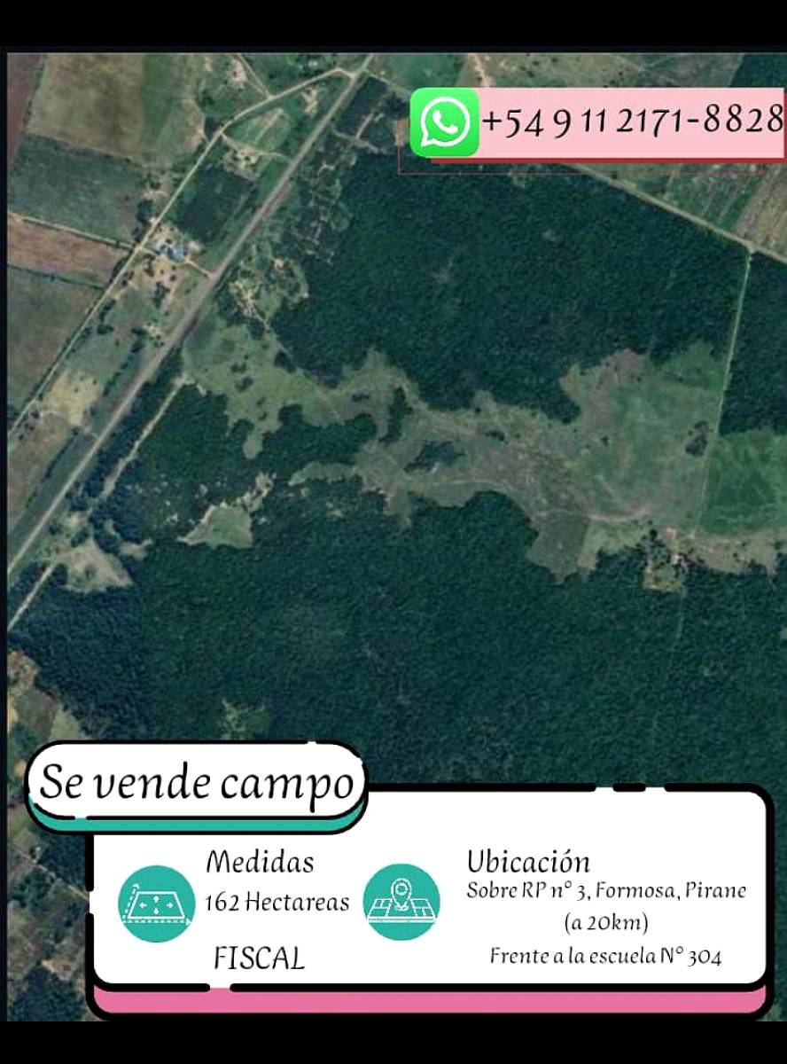 Urgente SE Vende 162 Hectáreas en la Provincia de Formosa