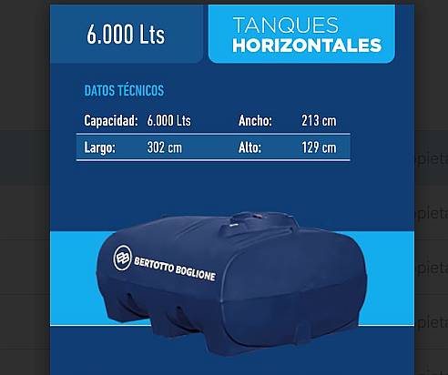 Tanque Bertotto Boglione 6000 Lts. Nuevo Promo