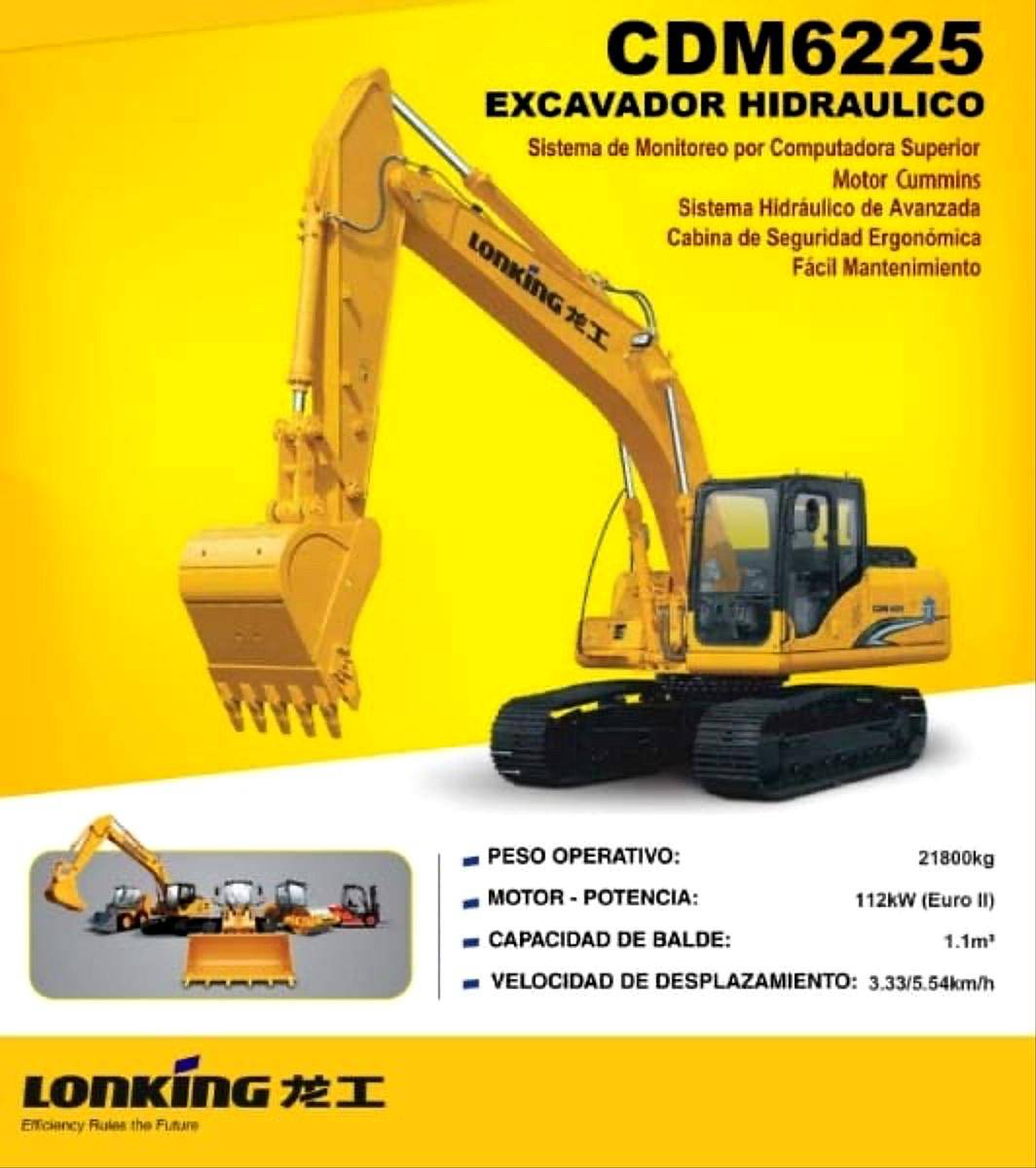 Excavadora Sobre Orugas Lonking CDM 6225 de 22 Toneladasu