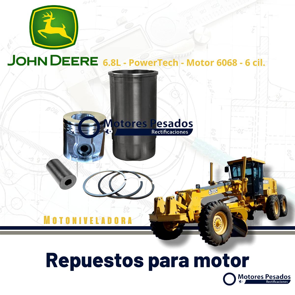 Conjunto Maquina Vial con Motor John Deere Powertech 6.8l