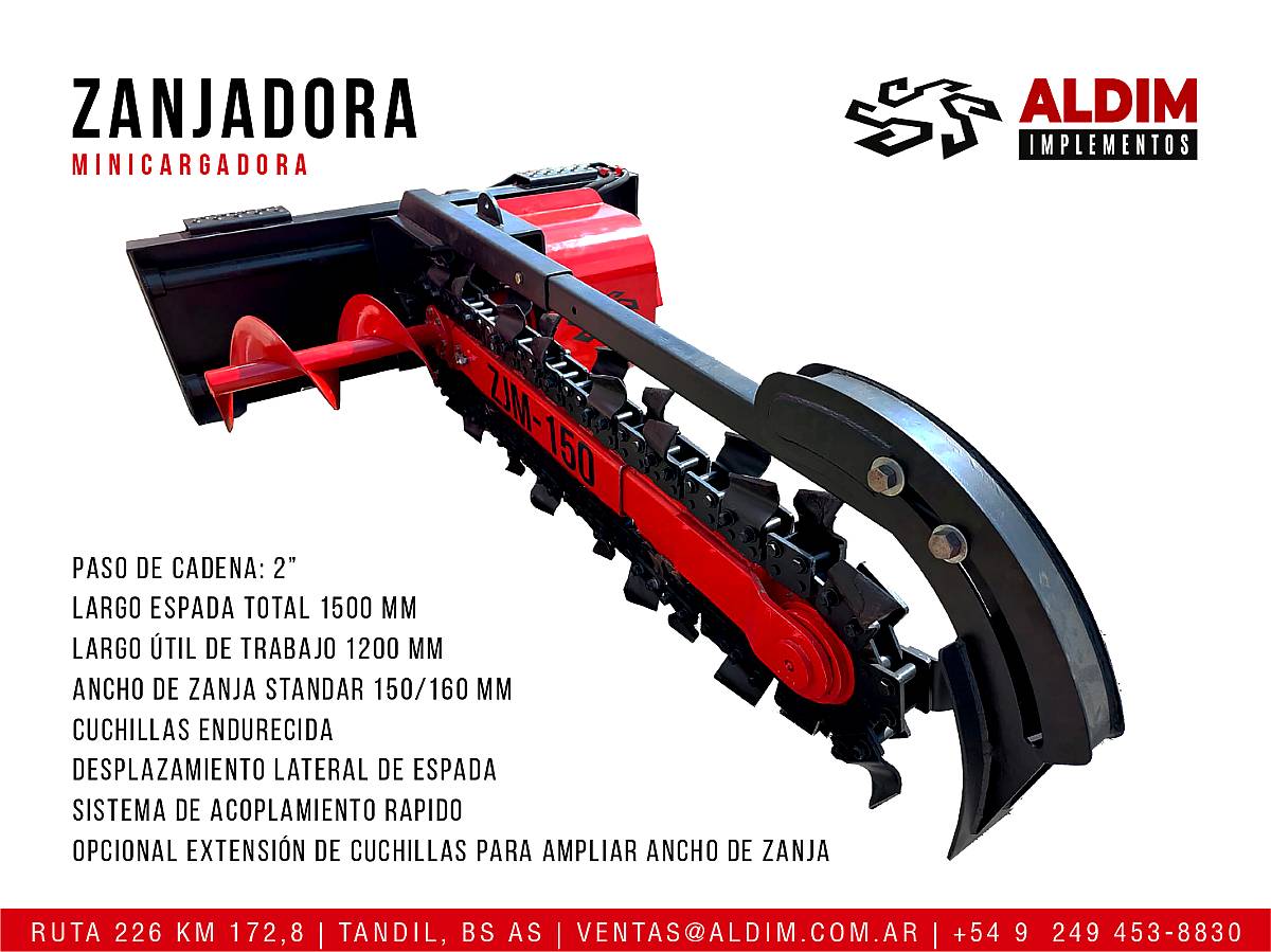 Zanjadora Minicargadora / Mini Pala / Implemento Minipala