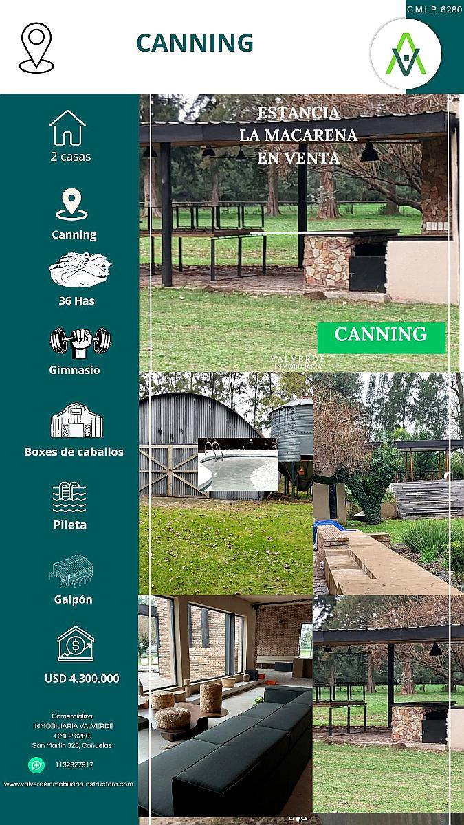 Estancia la Macarena en Canning 36 Has