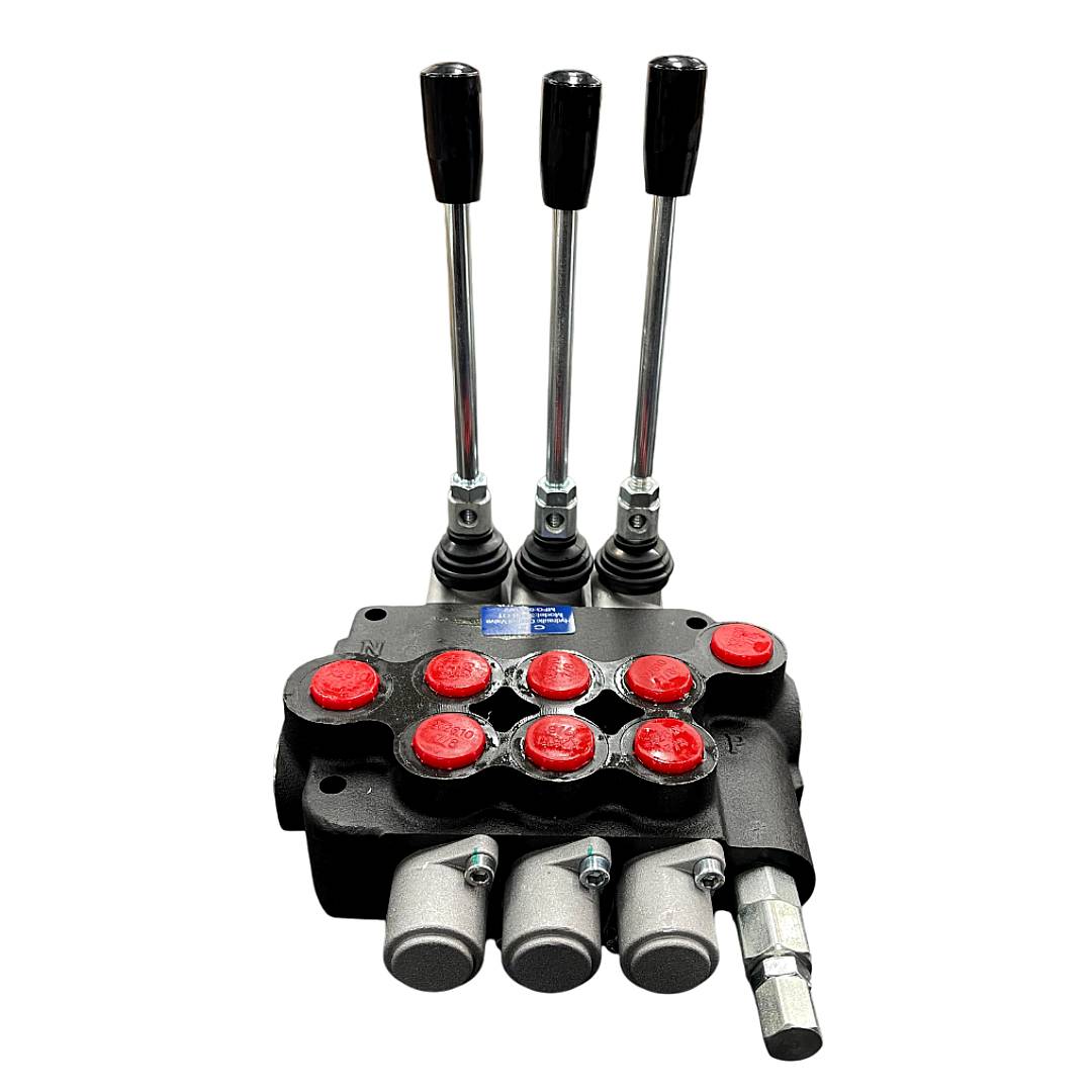 Válvula o Comando Hidráulico Manual de 3 Palancas de 80ltrs