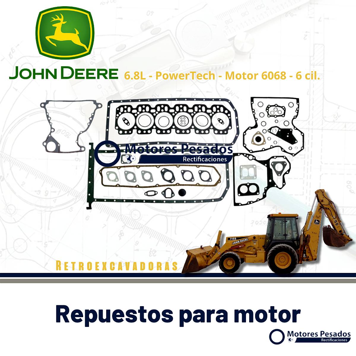 Juego de Juntas Retroexcavadora John Deere Powertech 6.8