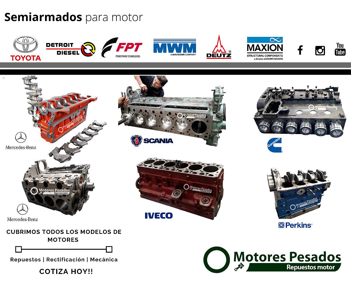 Semiarmado Cummins - Scania - Iveco - Mercedes Benz - Perkin