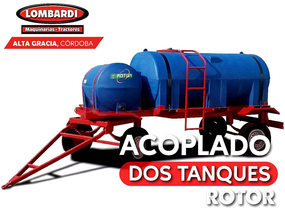 Acoplado con 2 Tanques Plásticos de 3.500 + 750 Lts.