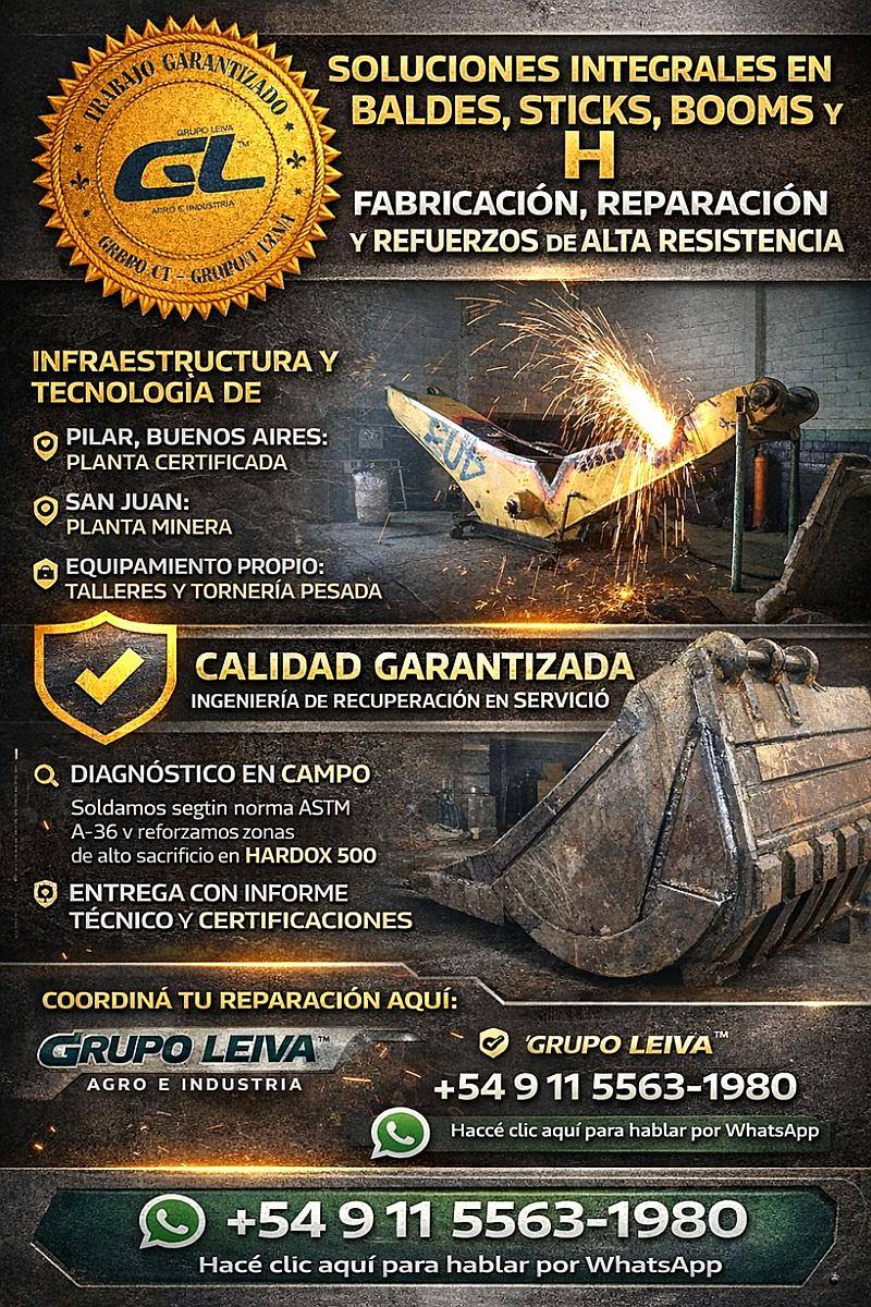 Fabricación y Reparación de Baldes y Brazos (h/stick) Boom