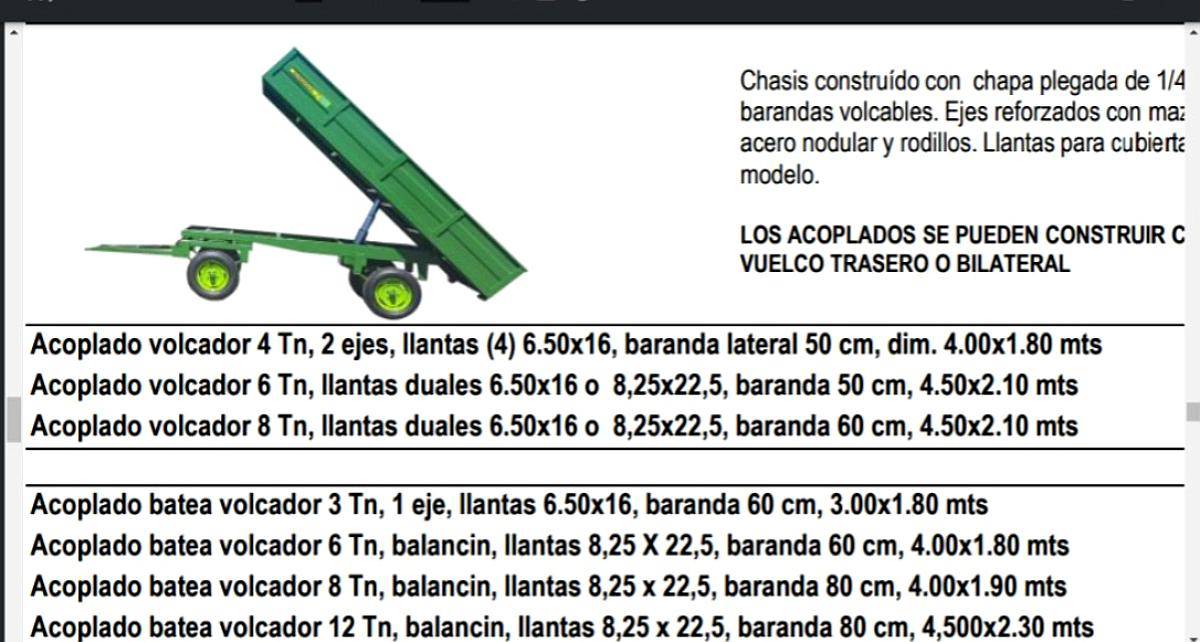 Se Venden Acoplados Volcadores