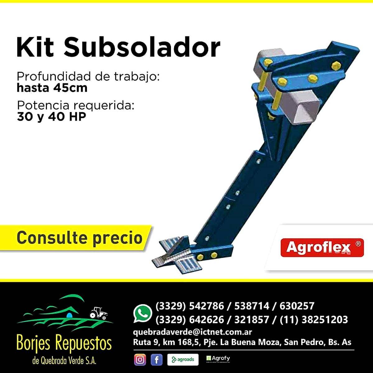 Kit Subsolador Agroflex de 80 cm para Penetrar Hasta 45 cm