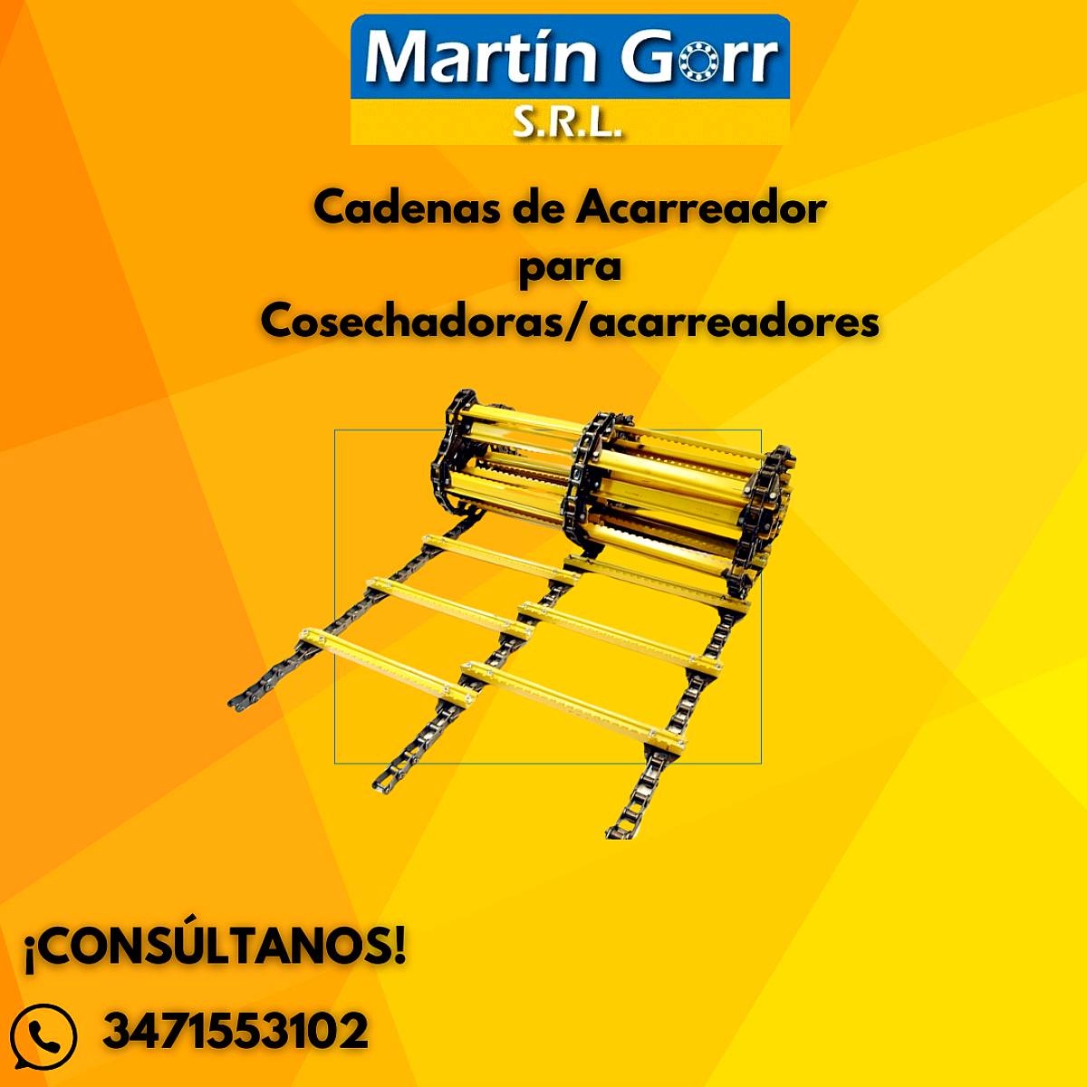 Cadena de Acarreador para Cosechadoras / Acarreadores
