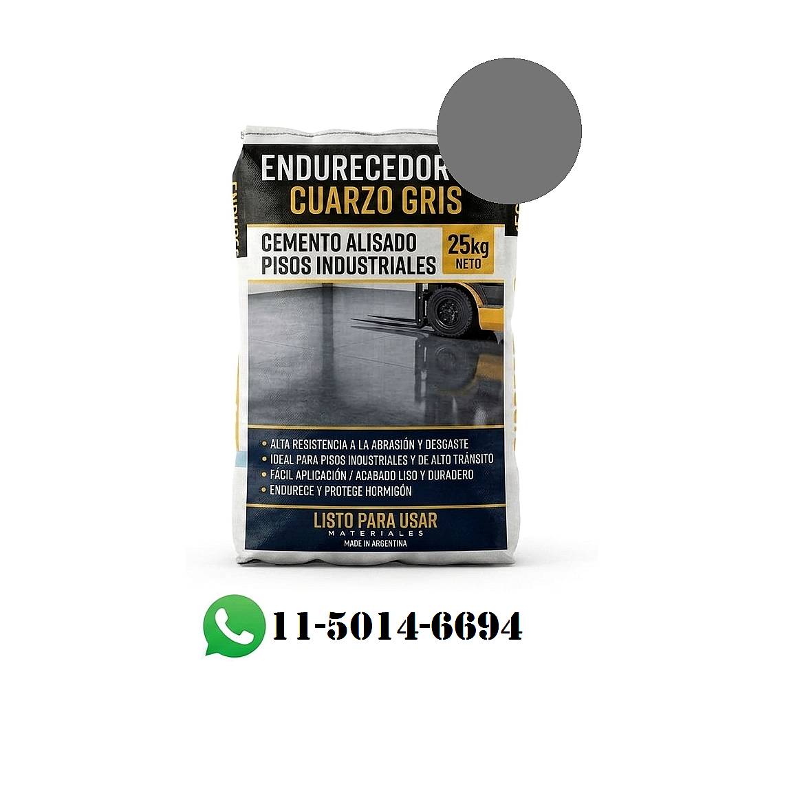 Endurecedor Cuarzo para Cemento Alisado Hormigon X25kg Gris
