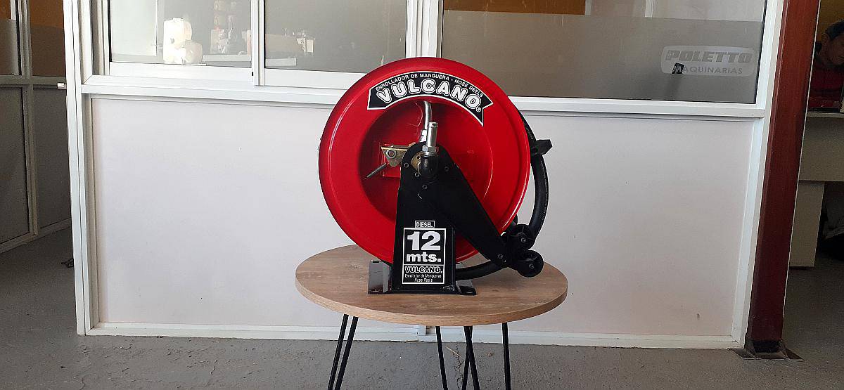 Enrollador de Manguera Vulcano con Pistola Corte Automático.
