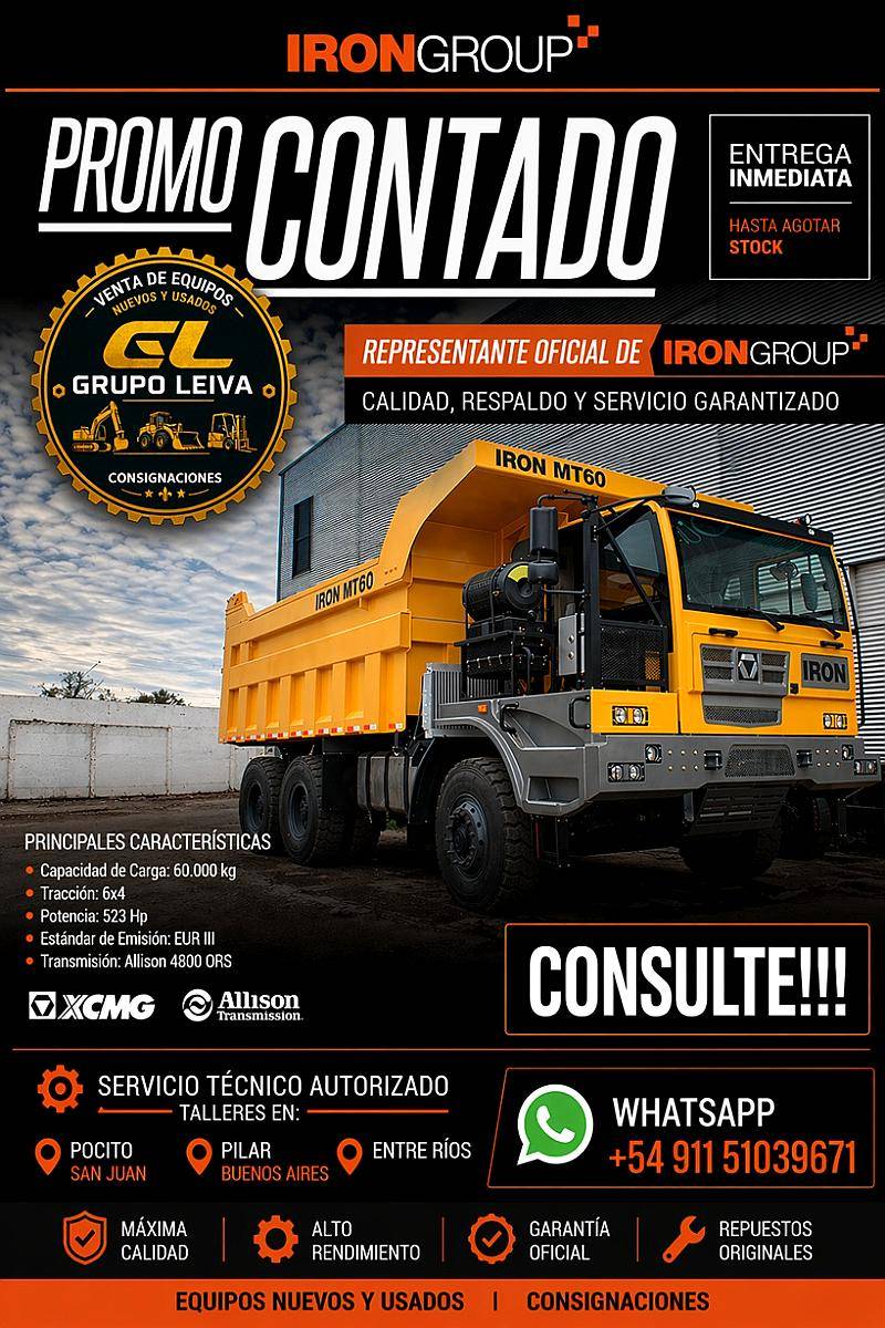 Camion Volcador 60 TN 6X4 Xcmg Iron Fuera de Ruta 523 HP