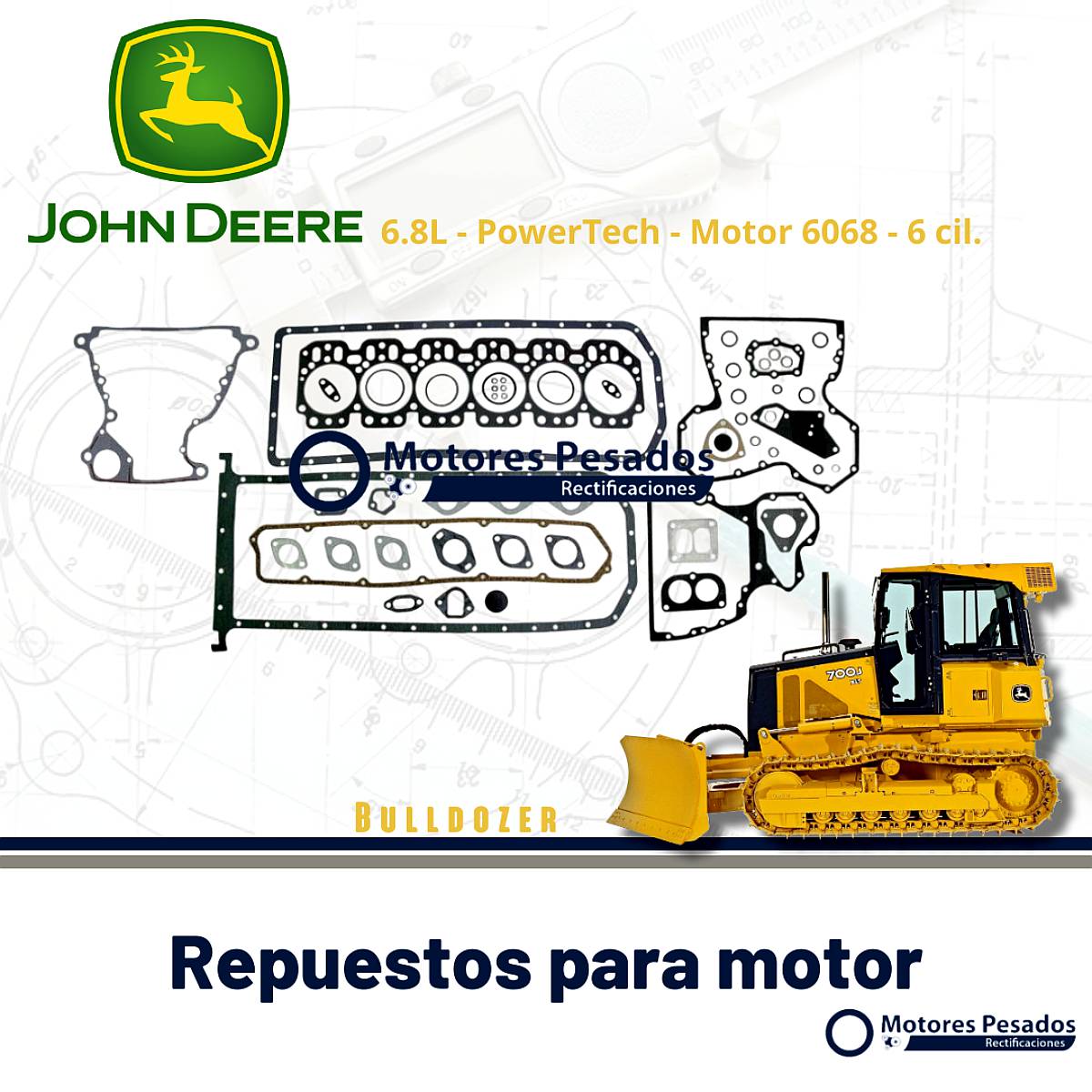 Juntas Maquina Vial con Motor John Deere Powertech 6.8l