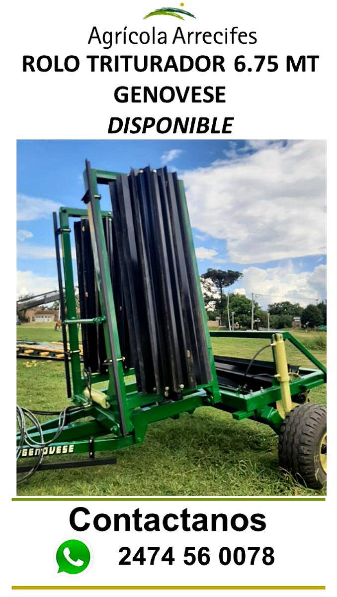 Rolo Triturador de Rastrojo Genovese Plegable de 6.75 Mts