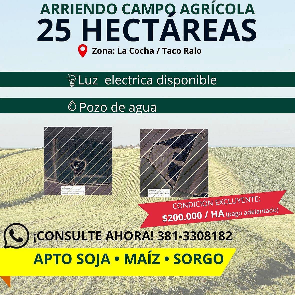 25 Ha Agrícolas Premium Luz, Pozo y Pago Adelantado la C