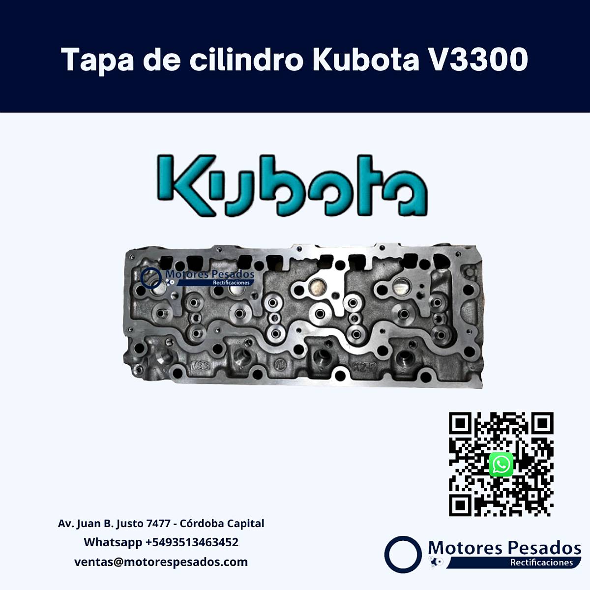 Tapa de Cilindro Kubota V3300
