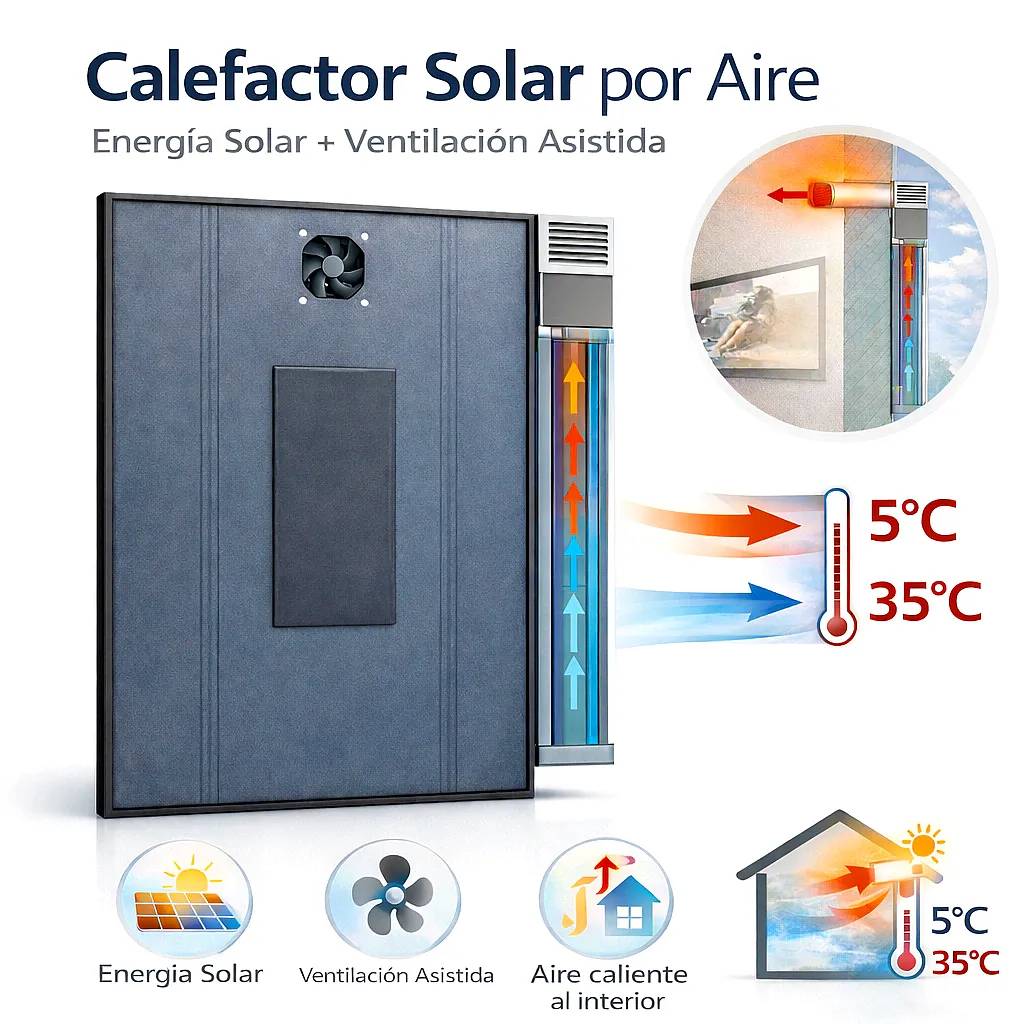 Calefactor Solar (estufa Solar) + Control Automático