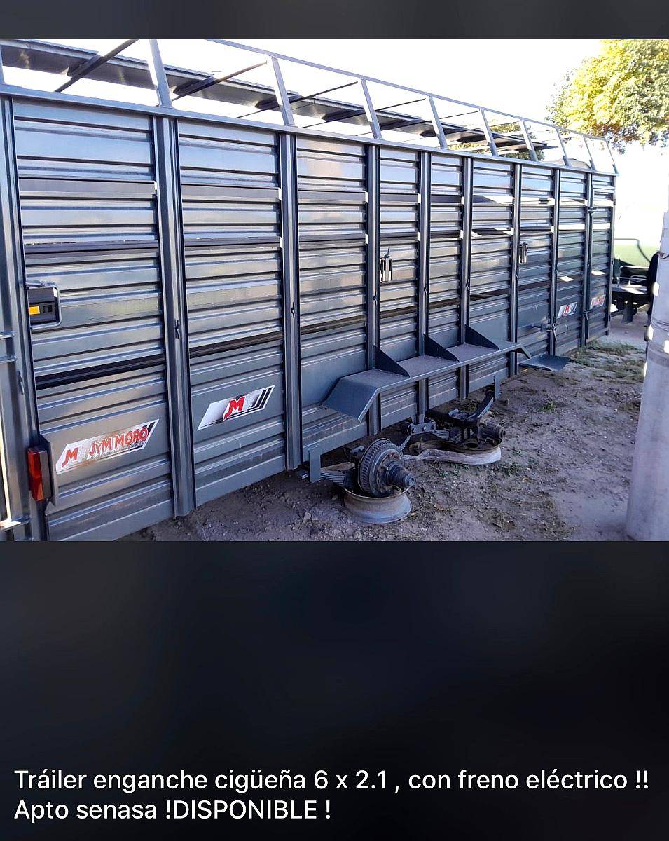 Trailer Jaula Cigueña 6 X 2.1 C/freno Eléctrico Apto Senasa