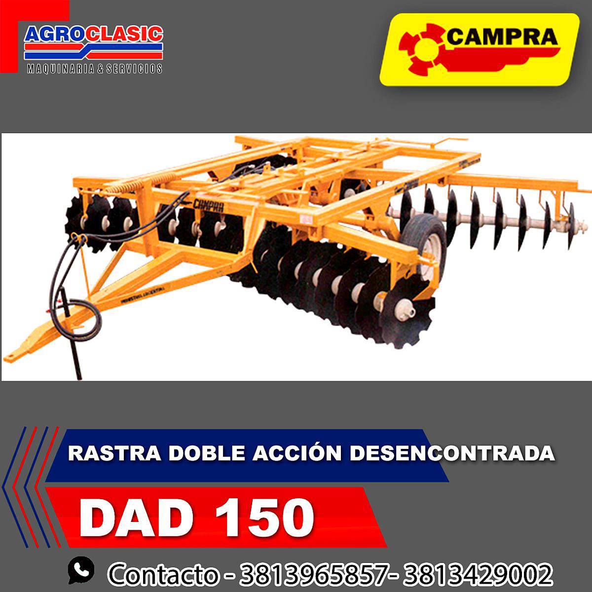Rastra Campra Doble Accion Desencontrada DAD 150