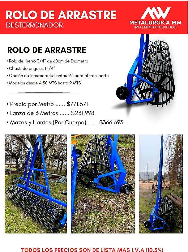 Rolo Transport Desterron Metalurgia MW de 3 Mts X 0,60 Mts
