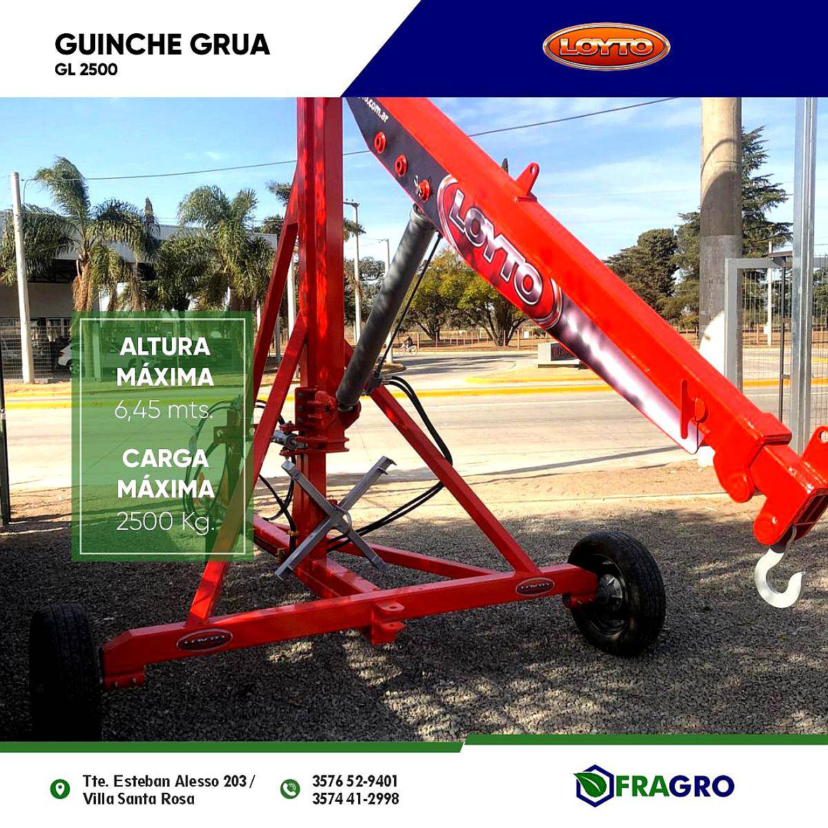 Guinche Grua Loyto 2500 Kg