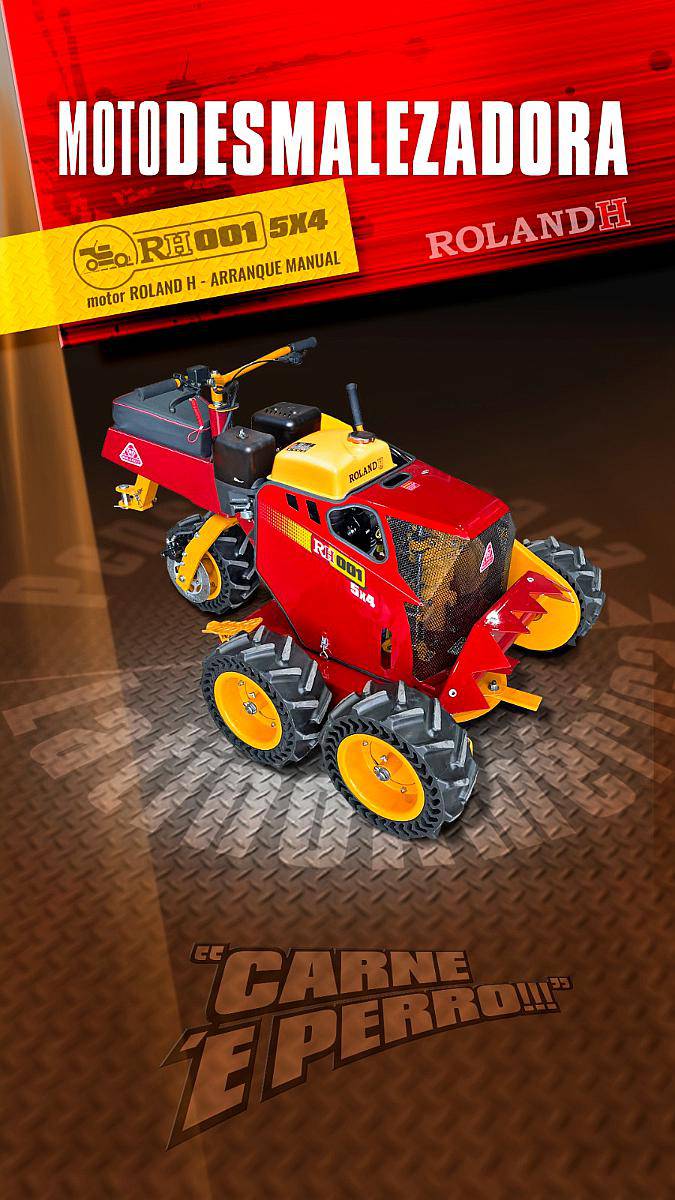 Motocortadora de Cesped C/ Motor 15 HP. 5X4 Arranque Elect.